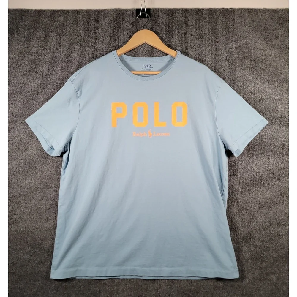 Polo Ralph Lauren Classic Fit Short Sleeve T-Shirt Mens XL Blue Cotton Preppy